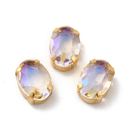 Moonlight Effect Oval Sew on Rhinestone GLAA-P055-01A-G05-1