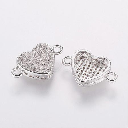 Brass Micro Pave Cubic Zirconia Links ZIRC-E114-01P-1