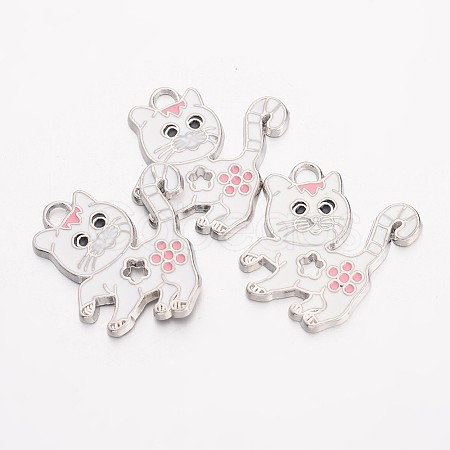 Alloy Enamel Kitten Pendants LS-EA556Y-1-1