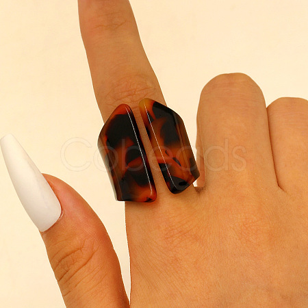 Acrylic Cuff Open Rings for Women WG2411B-01-1