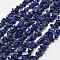 Natural Lapis Lazuli Beads Strands, Chip, Grade A, Blue, 3~5x7~13x2~4mm, Hole: 0.4mm, 32 inch