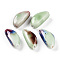 Handmade Porcelain Beads, Fancy Antique Glazed Porcelain, Garlic Clove, Light Green, 31~33x15~16.5x12~13.5mm, Hole: 2.5~3mm