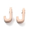 Ion Plating(IP) 304 Stainless Steel Charms, Alphabet, Rose Gold, Letter.J, 8x4.5x3mm, Hole: 1.8mm