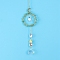 Glass & Brass Pendant Decorations, Suncatchers, Rainbow Makers, with Chips Green Aventurine, for Home Decoration, 400mm