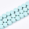 Spray Painted Non-magnetic Synthetic Hematite Beads Strands, Hexagon, Aqua, 4.5x4x2mm, Hole: 1mm, about 90pcs/strand, 15.7 inch