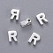 Brass Charms, Letter, Letter.R, 5.5x4.5x2mm, Hole: 1mm