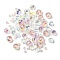 114Pcs Transparent Electroplate Glass Beads, Faceted, Mixed Shapes, Misty Rose, 5.5~8x5.5~8x4~6mm, Hole: 1.2~1.6mm