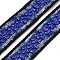 Nylon Ribbon, with Glass Seed Beads, Dark Blue, 3/4 inch(19~20mm)