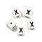 Porcelain Beads, Square with Letter, Letter X, 8.5x8.5x8.5mm, Hole: 1.6mm