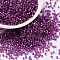 Cylinder Seed Beads, Silver Lined, Round Hole, Uniform Size, Purple, 2x1.5mm, Hole: 0.8mm, about 40000pcs/bag, about 450g/bag