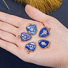 5Pcs 5 Styles Real 18K Gold Plated Brass Micro Pave Clear Cubic Zirconia Enamel Pendants ZIRC-SZ0001-35-3