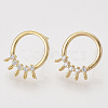 Brass Cubic Zirconia Stud Earring Findings KK-S350-026-2