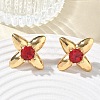 304 Stainless Steel Pave Cubic Zirconia Stud Earrings SA-CBA2696-30G-02-1