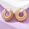 Ion Plating(IP) Chunky Vintage Grooved Hoop Earrings for Women EJEW-O096-52G-1