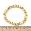 Brass Round Beaded Stretch Bracelets for Men Women BJEW-B148-05E-G-5