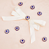 8Pcs 1-Hole Golden Tone Alloy Rhinestone Shank Buttons BUTT-DC0001-08-5