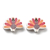 Painted Autumn Wood Beads WOOD-H105-03-2