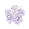 Wire Wrapped Glass Pendants PALLOY-JF01319-01-4