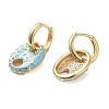 Oval Real 18K Gold Plated Brass Dangle Hoop Earrings EJEW-L268-007G-04-2