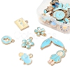 27Pcs 27 Style Light Gold Alloy Enamel Pendants ENAM-YW0001-77-5