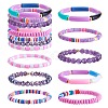 8Pcs 6 Style Synthetic Imperial Jasper & GLass Beaded Stretch Bracelets Set BJEW-SW00086-03-1