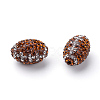 Handmade Polymer Clay Rhinestone Beads RB-S046-01F-2