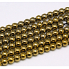 Non-magnetic Synthetic Hematite Beads Strands G-K015-3mm-01-1