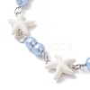 3Pcs Synthetic Turquoise Starfish Link Bracelets for Women BJEW-JB12469-5