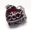 Enamel Heart Rack Plating Brass Prayer Box Pendants KK-L101-02B-1