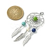 2Pcs 2 Styles Synthetic Turquoise Dyed Big Pendants PALLOY-JF02309-02A-2
