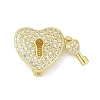 Brass Micro Pave Cubic Zirconia Slide Charms KK-D317-119G-1