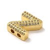 Brass Micro Pave Clear Cubic Zirconia Charms ZIRC-C009-01G-Z-2