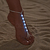 Luminous Resin Round Beaded with Glass Seed Beaded Anklets WG45460-03-1