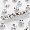 Brass Grade A Rhinestone Spacer Beads RSB034NF-02-1