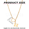 1Pc Letter & Heart Stainless Steel Lariat Necklaces for Women NJEW-LP0002-87G-H-2