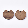 Undyed Walnut Wood Pendants WOOD-T023-04-2