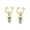 Natural Mixed Stone Hoop Earrings EJEW-P306-01G-6