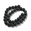Grade A Natural Black Agate Beads Strands G447-6-5