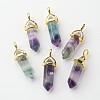 Natural Fluorite Pointed Pendants X-G-G902-A07-2
