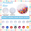 112Pcs 7 Colors Transparent Resin UV Reactive Beads RESI-PA0001-40B-2