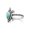 Retro Alloy and Synthetic Turquoise Finger Rings FS-WG1C352-05-3