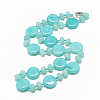 Natural White Jade Beaded Necklaces NJEW-S393-12-1
