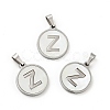 304 Stainless Steel with White Shell Pendants STAS-G268-01Z-P-1