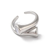 Shell Open Cuff Ring for Women RJEW-C091-03P-01-2