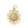 Brass Micro Pave Clear Cubic Zirconia Pendants KK-F899-05A-G-1