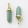 Natural Green Aventurine Double Terminated Pointed Pendants G-G902-B16-3