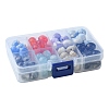 80Pcs 8 Colors Two Tone Transparent/Opaque Acrylic Beads TACR-FS0001-48-6