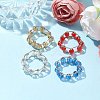 Round Glass Beaded Finger Rings RJEW-JR00679-2