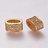 Brass Micro Pave Cubic Zirconia Slide Charms ZIRC-G091-58G-1