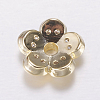 Brass Micro Pave Cubic Zirconia Bead Cap ZIRC-G122-50G-RS-2